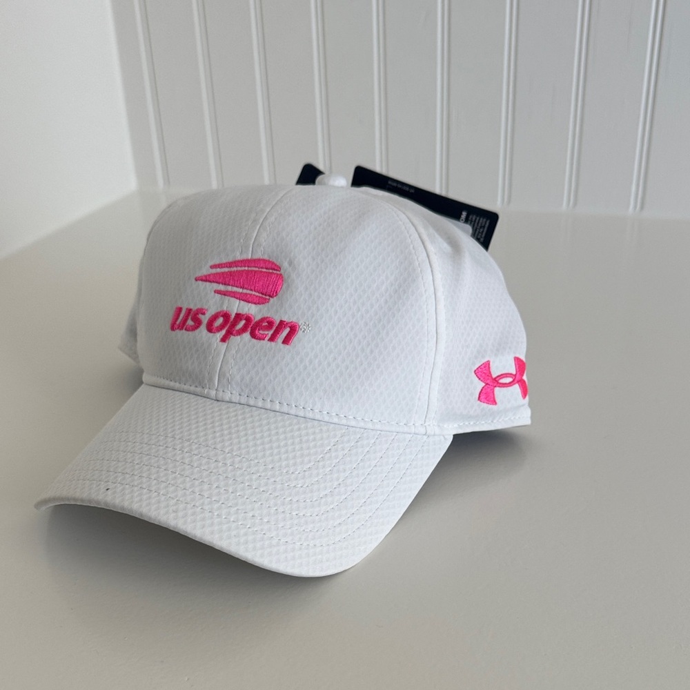 Under Armour White Cap with Pink US Open Logo